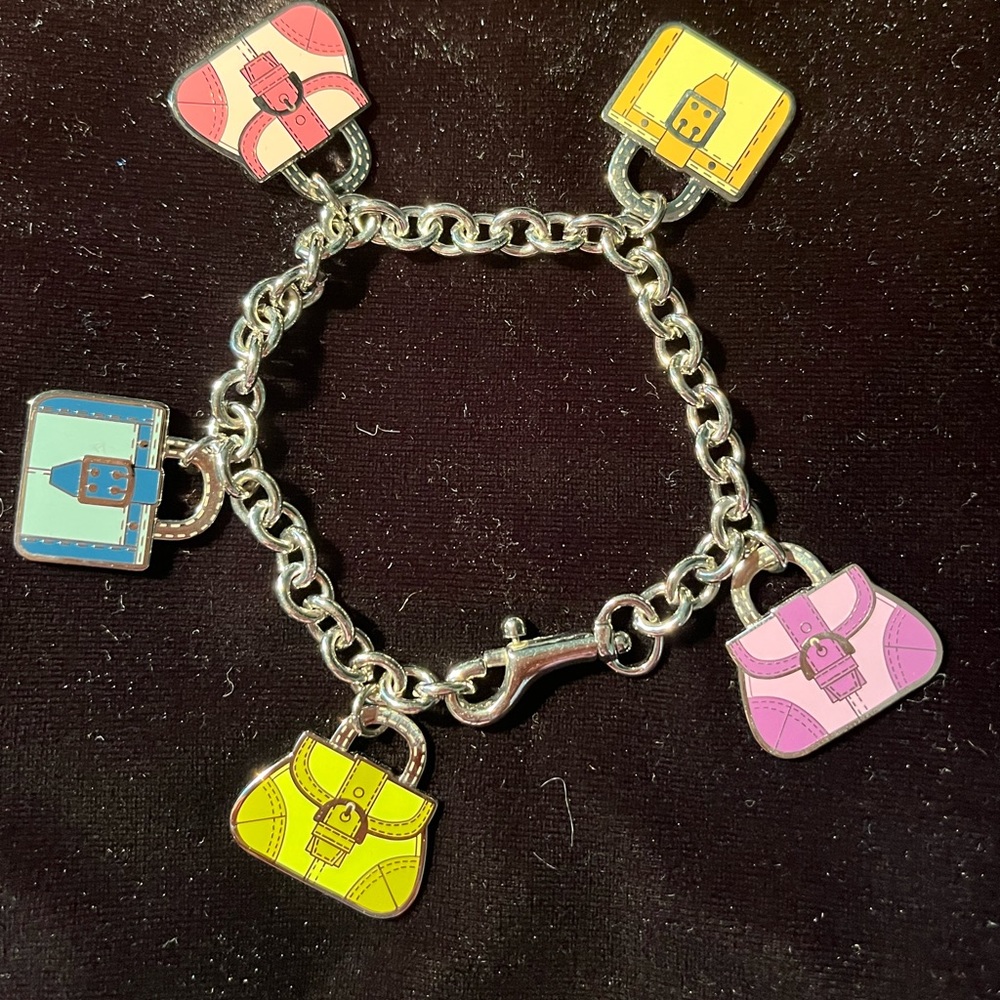 Coach Purse Charm Bracelet #7A08 SV/MC- NWOT